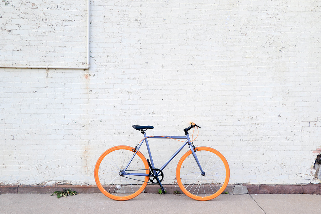 white orange bike